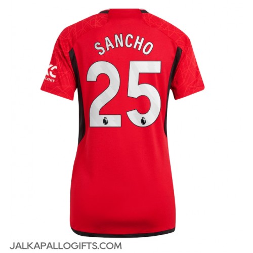 Manchester United Jadon Sancho #25 Kotipaita Naiset 2023-24 Lyhythihainen